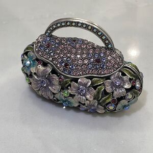 Kalifano Figurine Purse Keepsake Box with Swarovski Crystals